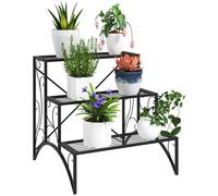 Nordara Black 3-Tier Metal Plant Stand Multi-Layer Flower Pot Display | Size: 100 cm x 15 cm Nordara Black 100 cm x 15 cm