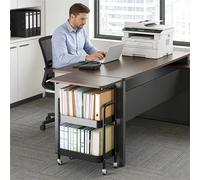 Nordara Black 3 Tier Storage Trolley Cart on Wheels Kitchen Shelf Rack Nordara Black