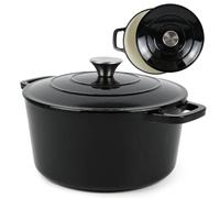 Nordara Black 5L Enamel Cast Iron Casserole Pot Home Kitchen Stew Stockpot | Size: 100 cm x 60 cm Nordara Black 100 cm x 60 cm
