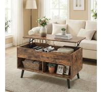 Nordara Brown 75cm Rustic Brown Lift Top Coffee Table with Storage in Dark Brown Nordara Dark Brown