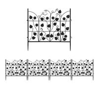 Nordara C 5 x Decorative Garden Fence Panels Border Edging Animal Barrier in Black Nordara Black