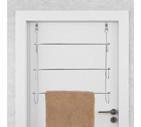 Nordara Chrome 3-Tier Over Door Towel Rail Bathroom Storage in Silver Nordara Silver