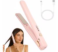 Nordara Cordless 2-in-1 Hair Straightener Curler Portable Flat Iron in Pink | Size: 100g
