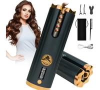 Nordara Cordless Curling Iron, Lcd Automatic Hair Curler Portable In Black Black