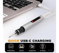 Nordara Cordless Electric Engraving Pen USB Charging 30 Bit Mini DIY Tool Set in Silver Nordara Silver