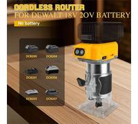 Nordara Cordless Electric Hand Trimmer Router For Dewalt 18V Battery in Yellow Nordara Yellow