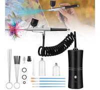 Nordara Cordless Portable Airbrush Kit Compressor USB Handheld Spray Gun in Black Nordara Black