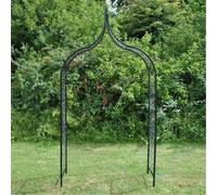 Nordara Decorative Garden Arch Ground Spikes Climbing Plant Support Trellis in Black Nordara Black