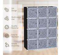 Nordara DIY Wardrobe Portable Plastic Modular Closet Cube Organiser in Black Nordara Black
