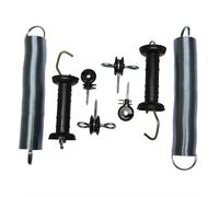 Nordara Electric Fence Spring Gate Kit X2 Heavy Duty Handle PolyRope Insulator in Black Nordara Black