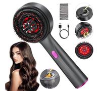 Nordara Electric Scalp Massager Comb: Red Light & Brush in Black