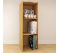 Nordara Extra Large Oak Vinyl LP Storage Cube Rack Display for 12" Records in Brown Nordara Brown