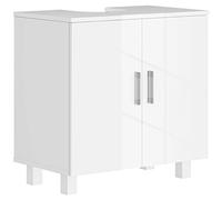 Nordara Freestanding Bathroom High Gloss Under Sink Cabinet, White | Size: W600mm x H600mm Nordara White W600mm x H600mm