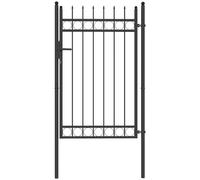 Nordara Galvanised Steel Black Fence Gate Door with Lock Handle | Size: 2m tall x 5m wide Nordara Black 2m tall x 5m wide