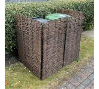 Nordara Garden Dustbin Store Storage Screen Tidy Hide Willow (Double) in Brown Nordara Brown