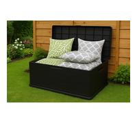 Nordara Garden Storage Box 340L Outdoor Waterproof Solid Plastic with Wheels in Black Nordara Black