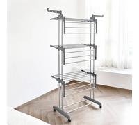 Nordara Grey 4 Tier Foldable Clothes Airer Rack Laundry Dry Rail Nordara Grey