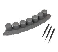 Nordara Grey-Lawn Edging Border 4.05m Palisade Garden Fence Flower Beds UK in Grey Nordara Grey