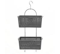 Nordara Grey Metal Frame Plastic Deep Basket Shower Caddy with Hook Nordara Grey