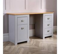 Nordara Grey Pedestal Computer Desk Home Office Study Workstation Table | Size: 120 cm x 90 cm Nordara Grey 120 cm x 90 cm