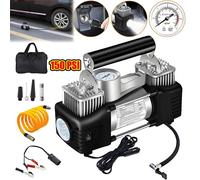 Nordara Heavy Duty 12V Electric Car Tyre Inflator Portable Air Compressor Pump in Black Nordara Black