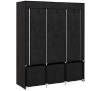 Nordara HOMCOM Portable Fabric Wardrobe with 5 Shelves & 3 Fabric Drawers in Black Nordara Black