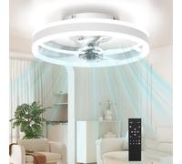 Nordara Large LED Ceiling Fan Light Adjustable Wind Remote 6 Speed in White Nordara White