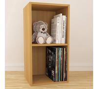 Nordara Large Oak Vinyl LP Storage Cube Rack Display for 12" Records in Brown Nordara Brown