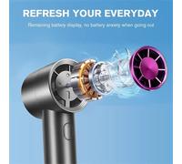 Nordara LED Portable Rechargeable Fan Adjustable Wind Speed in Grey Nordara Grey