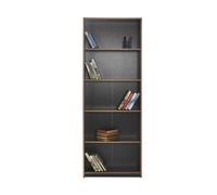 Nordara Matt Anthracite 5-Tier Tall Bookcase in Grey Nordara Grey