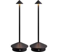 Nordara Mini Rechargeable 2 Pack LED Table Lamp Cordless Touch Dimmable in Black | Size: 30 cm diameter x 21 cm high Nordara Black 30 cm diameter x 21 cm high