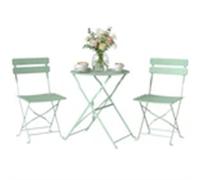 Nordara Outsunny Folding Bistro Set with Round Garden Table & Chairs in Light Green | Size: 3 Pack Nordara Light Green 3 Pack