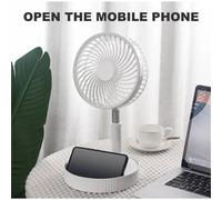 Nordara Portable Fan USB Rechargeable Foldable Table Desk Fan Telescopic Fan in White | Size: 130 cm x 45 cm Nordara White 130 cm x 45 cm