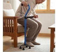 Nordara Quad Cane with 4 Prongs - Height Adjustable Mobility Aid in Blue Nordara Blue