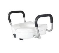 Nordara Raised Toilet Seat 12cm Riser with Adjustable Arms for Elderly in White Nordara White