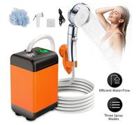 Nordara Rechargeable Electric Camping Shower with 2M Hose in Orange | Size: 180 cm width x 180 cm drop Nordara Orange 180 cm width x 180 cm drop