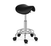 Nordara Saddle Stool Adjustable PU Leather Spa in Black Nordara Black