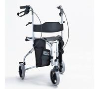 Nordara Silver Lightweight folding tri walker with seat & rollator 3 wheel Nordara Silver