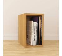 Nordara Small Oak Vinyl LP Storage Cube Rack Display for 12" Records in Brown Nordara Brown