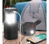 Nordara Solar USB Hand Crank Rechargeable Camping LED Lantern in Black Nordara Black