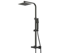 Nordara Thermostatic Exposed Shower Twin Shower Head Square Bar Set Black Nordara Black