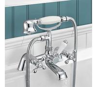 Nordara Traditional Bath Shower Mixer Tap in Silver Nordara Silver
