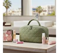 Nordara Travel Makeup Bag Wide Open Lay-Flat Water-Resistant Organizer in Green Nordara Green