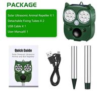 Nordara Ultrasonic Solar Pest Repeller Dog Cat Fox Scarer Deterrent in Green Nordara Green
