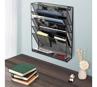 Nordara Wall Mounted 6-Tier Magazine File Holder Rack in Black Nordara Black