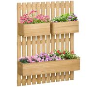 Nordara Wall Mounted Garden Planter Trellis 3 Movable Boxes Natural | Size: 1.25kg Nordara Natural 1.25kg