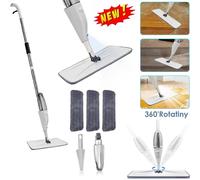 Nordara Wet Dry Dual Use Water Spraying Floor Mop With Replacement Pads in White | Size: 100 cm x 60 cm Nordara White 100 cm x 60 cm