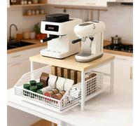Nordara White 2 Tier Countertop Organizer With Drawer Baskets Space Saving Nordara White