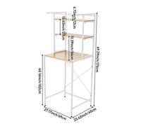 Nordara White 3 Tier Over Toilet Storage Rack Washing Machine Shelf Organizer Nordara White