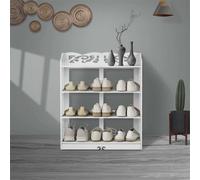 Nordara White 3 Tier Shoe Storage Rack Display Stand Organiser Cabinet Unit Nordara White